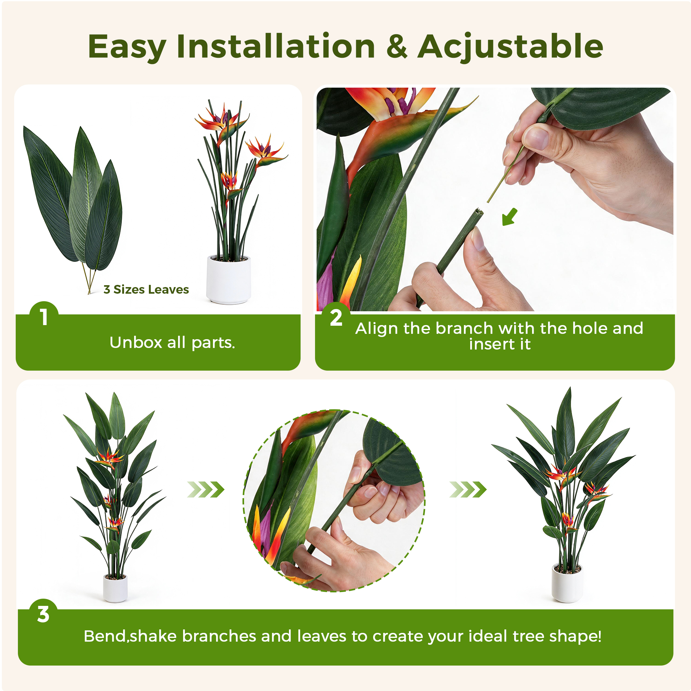 Vipuse 4-Foot Artificial Bird of Paradise Tree photo 4