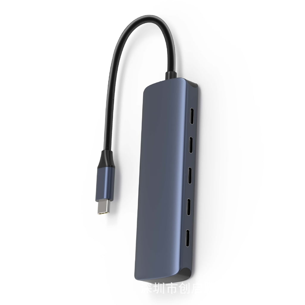1pc USB C Hubs USB C Hubs Expand Laptop with 4 USB C and 1 Power Port Aluminum Designs 17cm Extended Cable