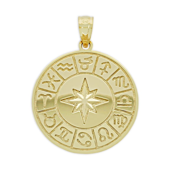 Charm America - Gold Zodiac Compass Charm - 14 Karat Solid Gold