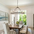 thumbnail image 5 of 12-Light Black&Gold Wagon Wheel Chandelier Farmhouse 37.4'' Round Matte Black Chandelier for High Ceilings, 5 of 9
