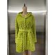 thumbnail image 3 of Women's Robes Short Plush Bathrobe Knee Length Warm Soft Jacquard Robe Winter House Coat with Pockets Rhodo XXL, 3 of 4