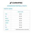 CHAMPRO Safety Integrated Football Practice Pants, Youth Medium, White