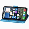 thumbnail image 6 of Butterfly Embossed Wallet Case for iPhone 15 Pro Max, PU Leather Flip Cover with Card Holder, Kickstand & Lanyard, Shockproof,,Blue,For iPhone 15 Pro Max, 6 of 9