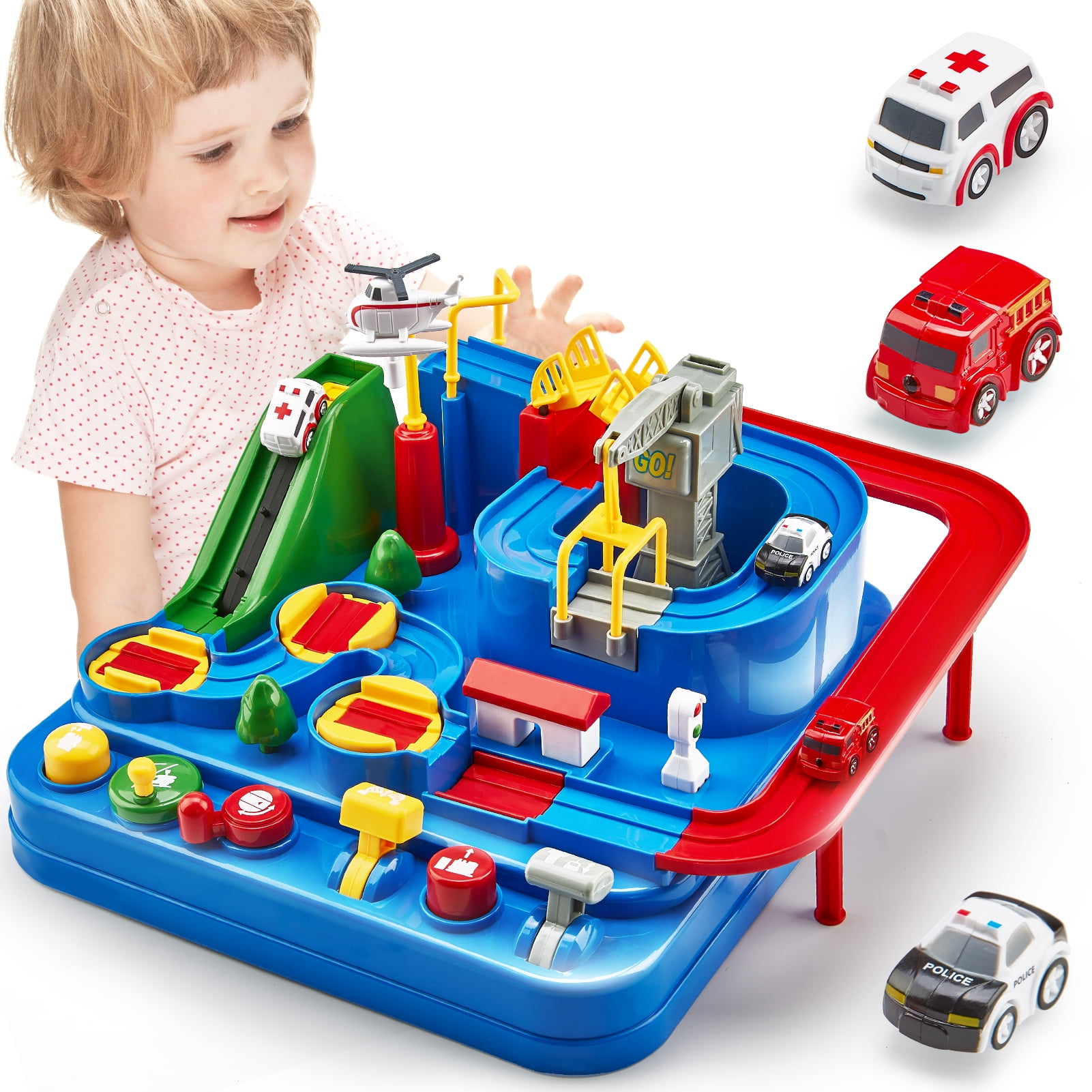 hahaland Kids Toys for 3 Year Old Boys Girls Race Track Car Adventure Preschool Toddler Boy Toys