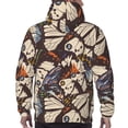 thumbnail image 7 of Lsque Vector Butterflies Pattern Casual Men's Hoodie,Hooded Sweatshirt with Kangaroo Pocket,Pullover Hoodie-X-Large, 7 of 7