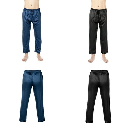

Men s Nightwear Lounge Pants Silk Satin Pajamas Casual Sleep Loose Bottoms Pants Nightdress Pajamas