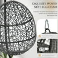 NICESOUL Large Size Indoor/Outdoor Patio Metal Swing Egg Chair, Black