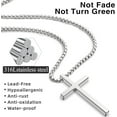 thumbnail image 4 of 2 Pcs Cross Necklace for Men,Stainless Steel Pendant Silver Black Crosses Chain Jewelry Gifts Box 16-30 inches, 4 of 6