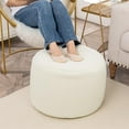 thumbnail image 5 of Round Pouf Ottoman 20 x 20 x 14 Inches Boho Poof Home Decor Floor Pouffe Ottoman Foot Rest for Couch Sofa Bean Bag Chairs Living Room Bedroom Ivory, 5 of 7
