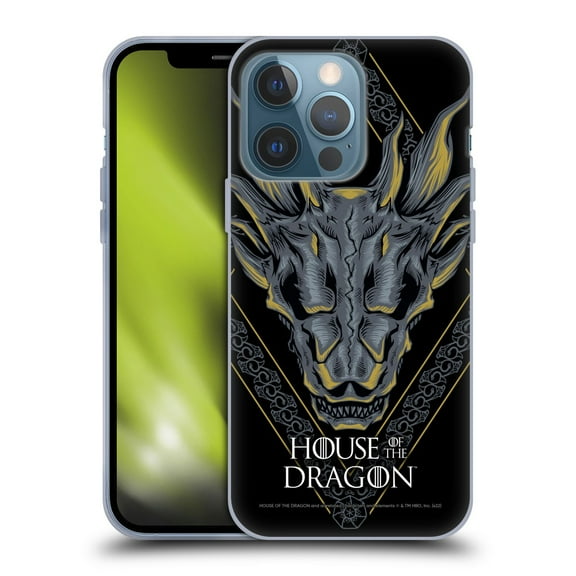 Head Case Designs Officially Licensed House Of The Dragon: Television Series Graphics Dragon Head Soft Gel Case Compatible with Apple iPhone 13 Pro