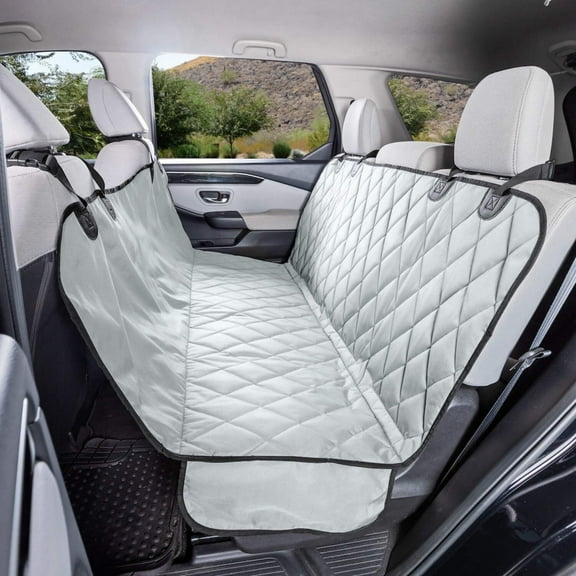 4Knines Dog Seat Cover with Hammock for Vehicles, Grey, Regular