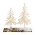 thumbnail image 2 of Christmas Tree 13.39inch Artificial Christmas Trees Mini Sisal Snow Frost Trees with Wooden Base European Style White Desktop Christmas Tree for Christmas Party Home Table Craft Decorations, 2 of 7