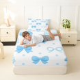 thumbnail image 3 of Manfei Girly Coquette Bowtie Twin Fitted Sheet,3D Cute Bowknot Print Bedding,2 Pieces,1 Fitted Sheet and 1 Pillowcase, 3 of 6