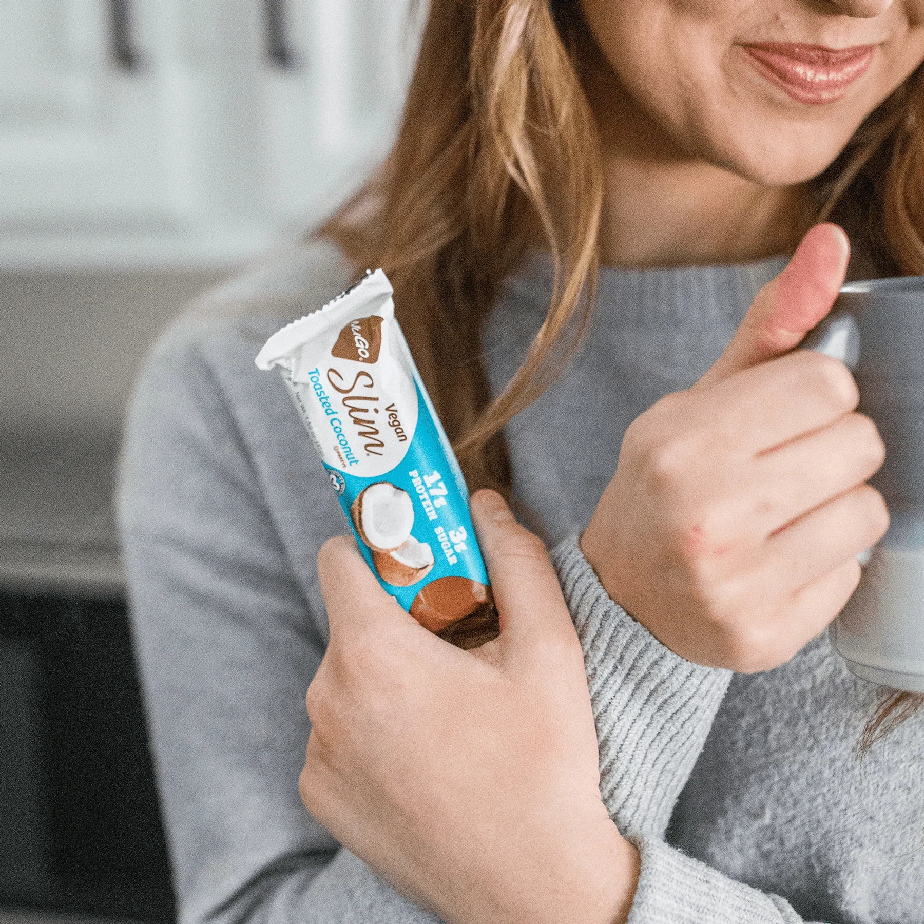 NuGo Slim Variety - Crunchy Peanut Butter 12 Bars & Toasted Coconut 12 Bars, 16-17g Protein, Vegan, Gluten Free, Kosher Pareve, 24 Count