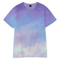 thumbnail image 7 of Baqcunre Womens Shirts Ladies Summer New Gradient Tie Dye Printing Trend Women'S Short Sleeves Womens T Shirts Womens Tops Purple XL, 7 of 7