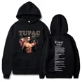 thumbnail image 1 of Sudaderas con capucha Tupac, sudaderas 2pac, Sudadera con capucha estampada de rapero, ropa de calle Y2k, suéter informal holgado, jersey de lana de otoño con capucha, 1 of 1