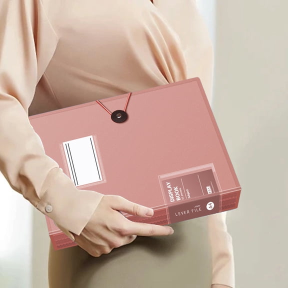 Ohmyroo A4 Document Portfolio 80 Page Transparent File Organizer With Snap Closure For Reports Assorted Colors 12 Inch