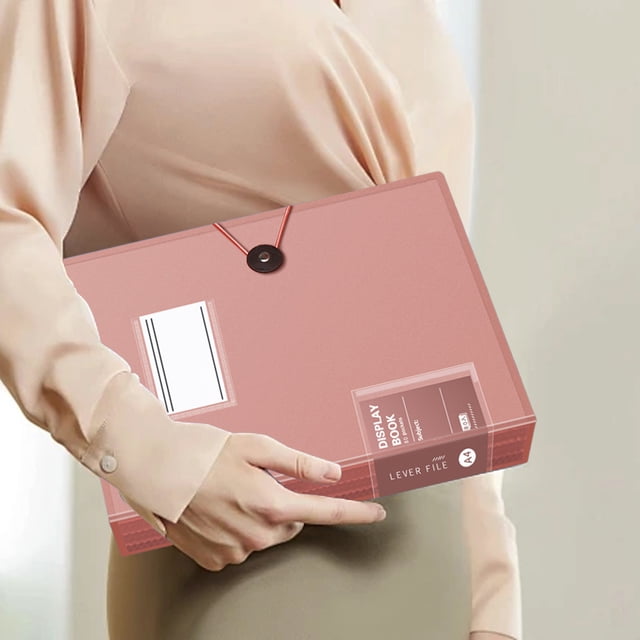 Weloille A4 File Folder 80 Page Plastic Document Organizer, Transparent Waterproof Wear Resistant Storage Bag, Large Capacity for Office Home Business File Classification