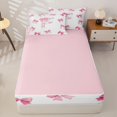 thumbnail image 4 of Catabedysis Bows Initial Letter Zipper Full Size Comforter Sets with Fitted Sheet and 2 Pillowcases,Coquette Bowknot Alphabet F Zipper Bedding Set For Girls,Pink Reversible,4-Piece, 4 of 7