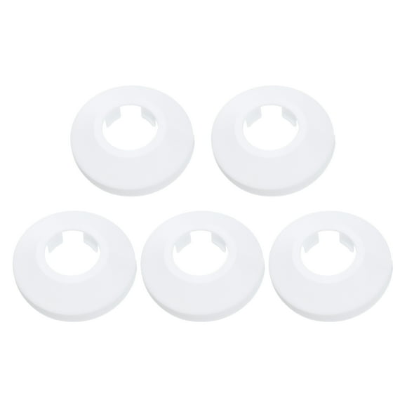5PCS Pipe Cover Decor 1in/26.5mm Flange Pipe Cover Decor PP Plastic, White