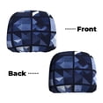 thumbnail image 6 of 2 Pce Car Headrest Cover 11×10.2in With Elastic Easy To Install Anti-Crack Stain Tear Used For Most Car Headrest Midnightblue Geometric Patterns_3, 6 of 8