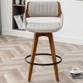 thumbnail image 6 of FOWEOAIU Bar Stools Leather Upholstered Adjustable Swivel Counter Stool 26"，with Footrest for Bar, Kitchen Island, Bistro, Gray (Set of 2）, 6 of 9
