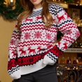 thumbnail image 4 of Suéteres de Navidad con copos de nieve para mujer, moda Otoño Invierno 2024, jerseys casuales, camisetas de punto con cuello redondo para Navidad, 4 of 5