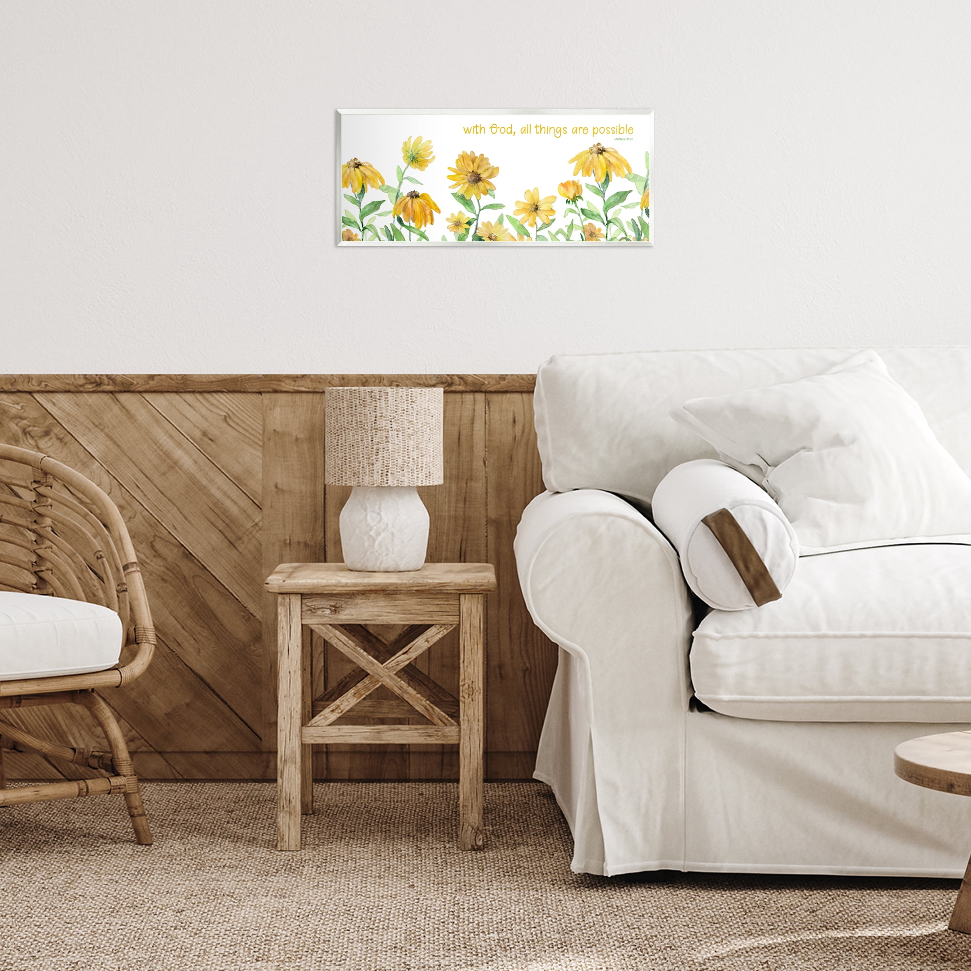 Stupell Industries With God Proverb & Daisies Wall Plaque Art, design by Lanie Loreth