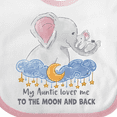 thumbnail image 4 of Inktastic My Auntie Loves Me to the Moon and Back Elephant Family Boys or Girls Baby Bib, 4 of 4