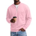 thumbnail image 5 of Men's Quarter Zip Sweatshirt Stand Collar Pullover Top with Chest Pocket Relaxed Fit Casual Fall Sweatshirts, 5 of 6