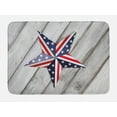 thumbnail image 1 of 4th of July Bath Mat, Star Figure with US Flag Pattern over Wooden Planks National Holiday Image, Non-Slip Plush Mat Bathroom Kitchen Laundry Room Decor, 29.5 X 17.5 Inches, Multicolor, Ambesonne, 1 of 2