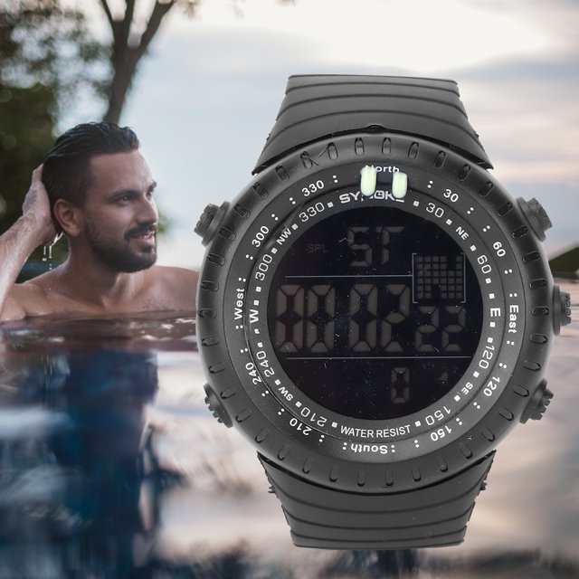 Reloj Electrónico, Luz Nocturna, Reloj Deportivo Digital, Múltiples Funciones, Apariencia Delicada, Resistente Al Agua Para Uso Diario Para Hombres