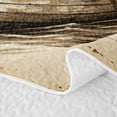 thumbnail image 5 of Castle Fairy Rustic Wood Grain Bear Twin Quilt Set for Teens,Lake Pine Forest Canoe Twin Coverlet Set,Beige Brown Black, 5 of 7