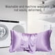 thumbnail image 4 of Fiudx Funda de Almohada de Seda Satinada, Tejido Suave y Transpirable, Superficie Lisa y Brillante, Ideal para El Cuidado Del Cabello y La Piel, Efecto Refrescante, Opciones Multicolor, Tamaño Estánd, 4 of 6