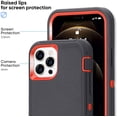 thumbnail image 3 of Case for iPhone 12 Pro Max (6.7'' Display) - Defender Heavy Duty 3 in 1 Tough Rugged Shockproof Dustproof Drop Protective Phone Cover for iPhone 12 ProMax (Dark Grey/Orange), 3 of 12