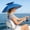 Dark Blue-DB, variant on MMJ Fishing Umbrella Hat Double Layer Folding Head Mounted Hands Free for Outdoor Sun Rain Protection 30.31in