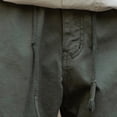 thumbnail image 5 of HOOMEUMY Mens Joggers Casual Cargo Pants Elastic Waist Drawstring Trousers Solid Color Tapered Lounge Pants with Multi Pocket Army Green 6, 5 of 7