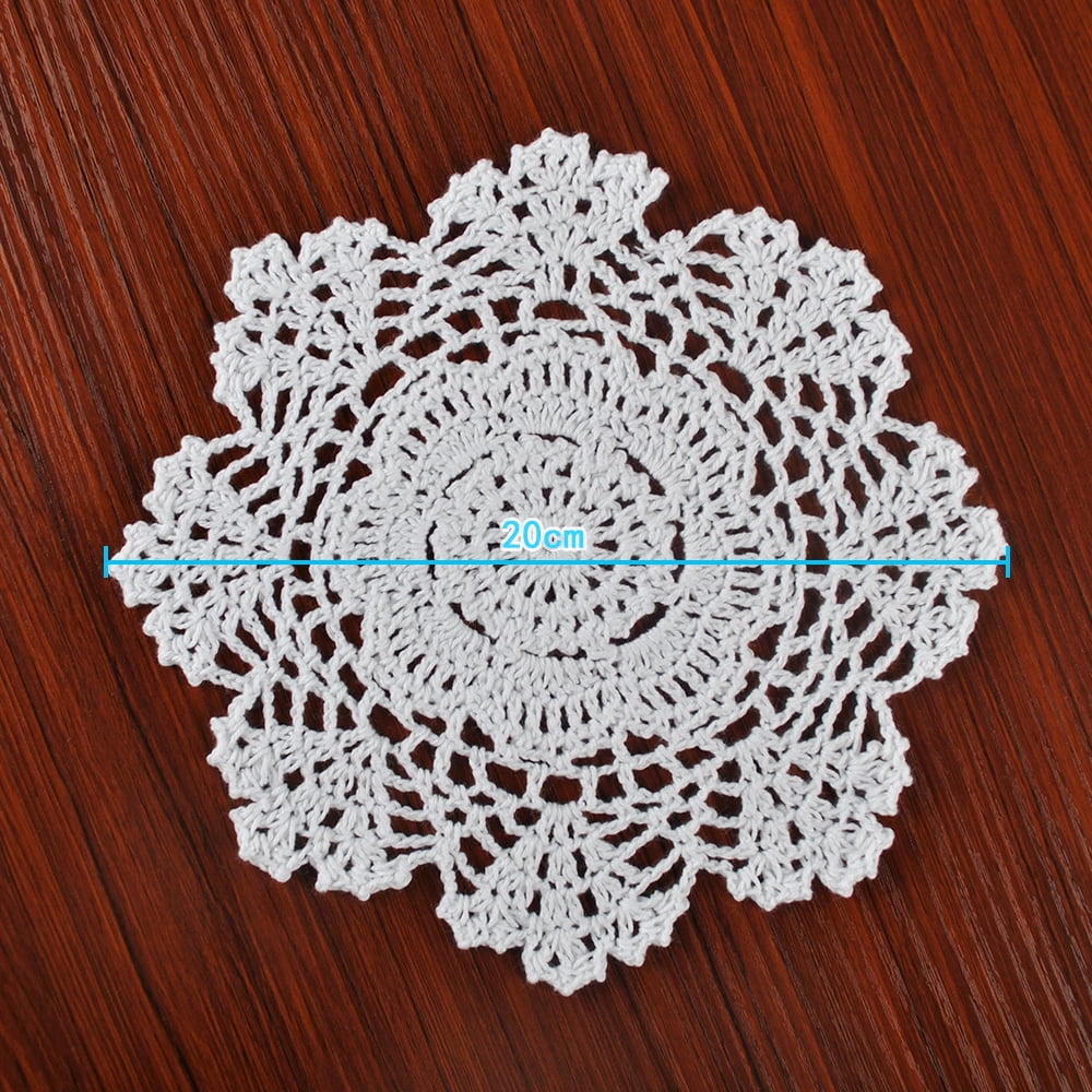 4Pcs/Lot Blue Vintage Lace Doilies Hand Crochet Cotton Doily Snowflake 6inch 