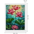 thumbnail image 2 of Diamond Art Kit for Adults, Lotus Blossoms Stained Glass Art Diamond Painting for Adults Beginners, 5D DIY Diamond Art Painting Kits, Colorful Diamond Painting Craft for Home Decor 12x16, 2 of 7