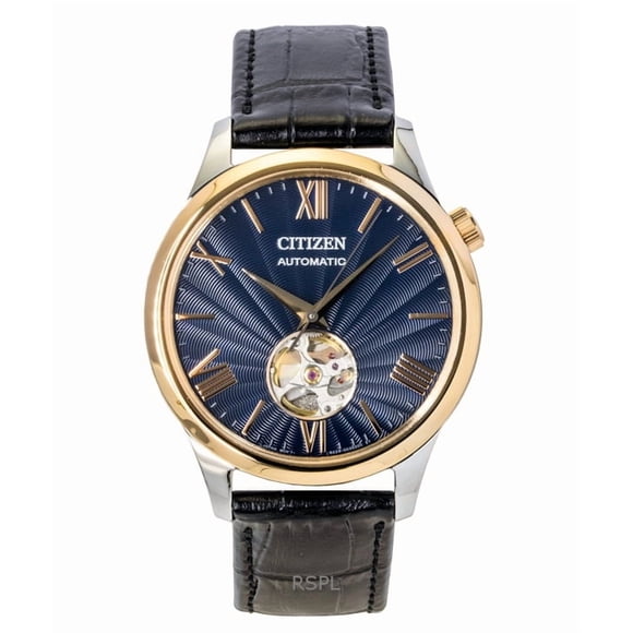 Citizen Reloj NH9136-02L Automático con Correa de Piel y Esfera Azul de Corazón Abierto para Hombre