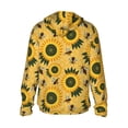 thumbnail image 3 of Sigee Bees and Sunflowers Print UPF50+ Men's Sun Protection Hoodie Shirt SPF UV Shirt Long Sleeve Fishing Outdoor Lightweight, S-3XL, 3 of 9