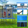 thumbnail image 3 of Kacho Trampoline 16FT, 1500LBS Trampoline for Kids Adults, Backyard Trampoline with Enclosure Net, Heavy Duty Outdoor Trampoline with Basketball Hoop, Ladder, No Gap Design, 3 of 7