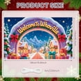 thumbnail image 2 of Festive Theme Welcome To Whoville Banner Winter Snowy Christmas Display Gift Boxes Red Bows Whoville Backdrop for Christmas Party Home Decoration Photo Shoot, 2 of 9