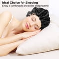 thumbnail image 3 of CNKOO  2 Pack Sleep Cap Silk Bonnet  Satin Hair Cap for Sleeping Salon Bonnet Waterproof Suitable for Female Hair Care(Black), 3 of 6
