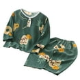 thumbnail image 1 of Odeerbi 1-12 Años Niños Niñas Pijamas de Algodón de Verano Camisetas de Manga Larga Pantalones Conjunto Estampado Suave Ropa de Dormir Conjunto de Dos Piezas, 1 of 3