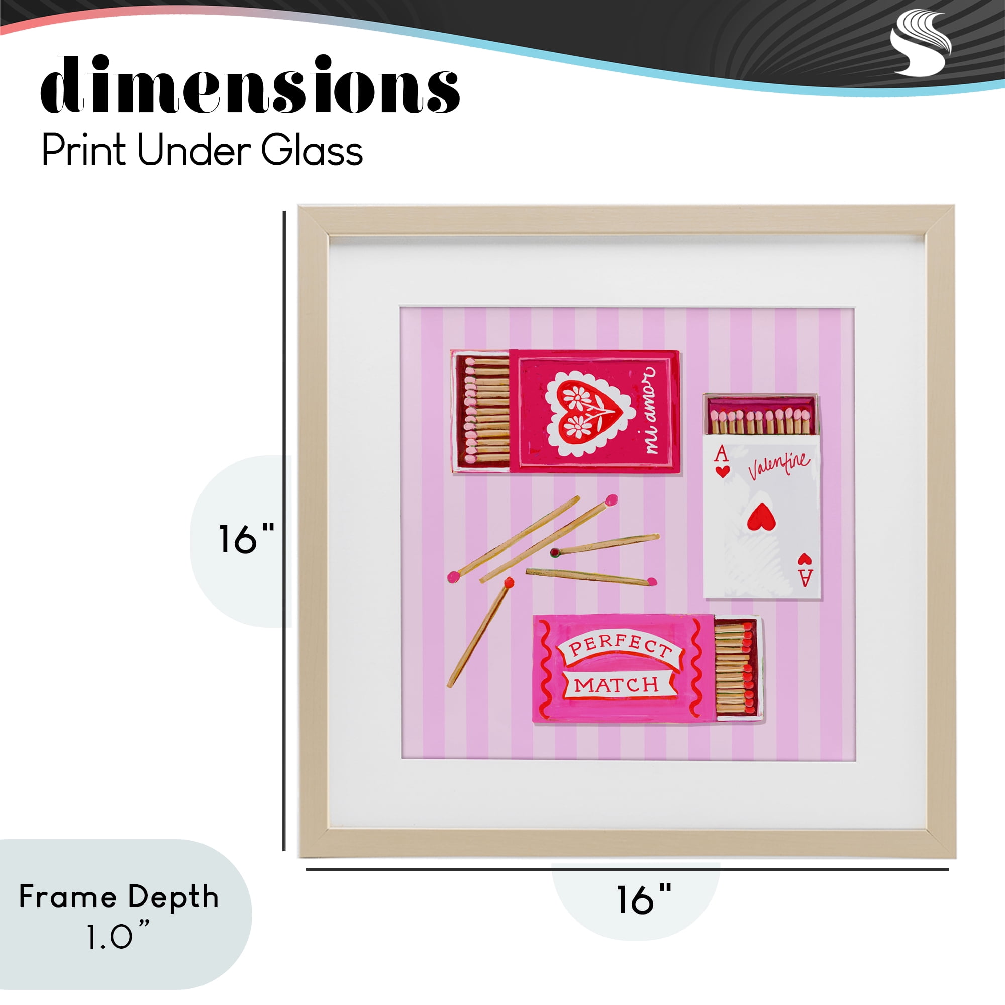 Stupell Industries Romantic Valentine's Matchboxes Birch Framed Print Under Glass, design by Rachael Reese