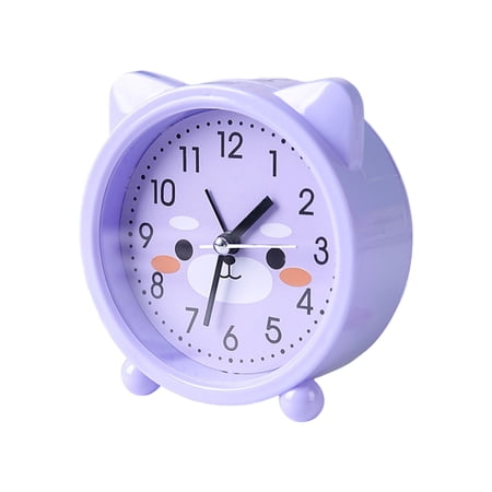 Kids' Decorative Kitten Alarm Clock with Ears and and Quiet Movement Perfectly for Bedroom or Dorm Accessory