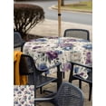 thumbnail image 5 of Outdoor Tablecloths with Umbrella Hole & Zipper, Farmhouse Flowers 60x60 Inch Square Tablecloths, Botanical Purple Blue Floral Plants Waterproof Table Cloth, Patio/Pool/Picnic Table Covers, 5 of 8