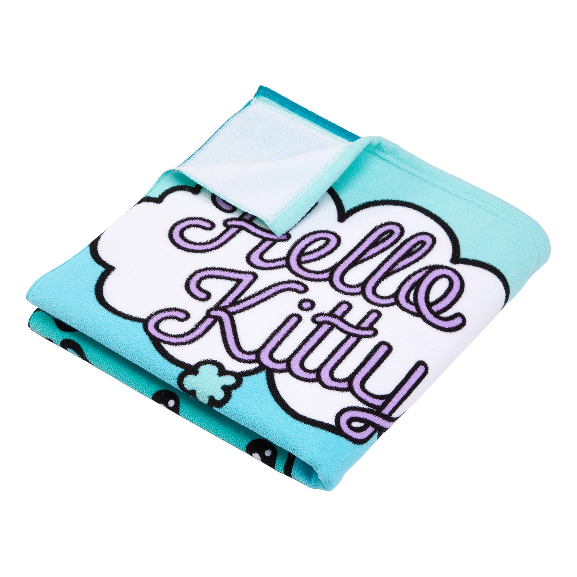 Hello Kitty Kids Beach Towel, Microfiber, 27x54, Blue, Sanrio