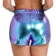 thumbnail image 5 of Pantalones cortos metálicos brillantes para fiesta de discoteca para mujer, pantalones cortos con cintura elástica y bolsillos laterales, pantalones cortos de baile Raves, ropa para discoteca, Yoga y, 5 of 5